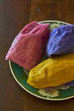 墨西哥食物甜蜜的彩色的玉米粉蒸肉