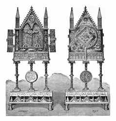 圣髑盒十三世纪古董雕刻