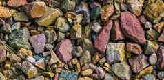 砾石石头多样化的颜色特写镜头石头模式背景
