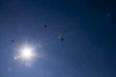 滑翔伞苍蝇滑翔伞天空跳伞