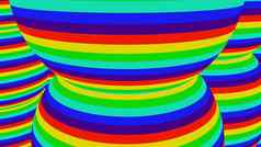 大球形形状多色的条纹电脑生成的呈现轮对象充满活力的颜色