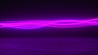 电脑生成的波浪霓虹灯行难看的东西表面呈现摘要背景虚拟现实