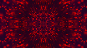 电脑生成的万花筒红色的粒子飞行中心黑暗背景渲染