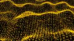 金闪闪发光的波设计呈现摘要黄金粒子背景圣诞节
