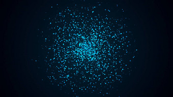摘要小蓝色的粒子球形状空间电脑生成的摘要背景渲染