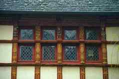 窗户外观中世纪的房子dinon法国