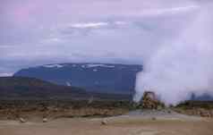 吸烟fumaroles地热区域温泉冰岛