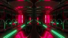 没完没了的未来主义的科幻科幻小说外星人空间隧道走廊空间机库插图背景壁纸