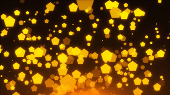 金闪闪发光的pentagones空间假期呈现背景金爆炸五彩纸屑