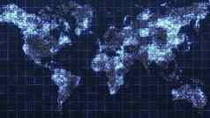 全球技术世界地图全球worldmap图标渲染背景