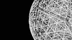 连接摘要结构形状的球未来主义的技术线框架几何数字渲染背景