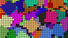 美丽的明亮的马赛克广场粒子电脑生成的摘要数字技术背景渲染