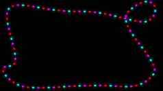 明亮的框架圣诞节灯渲染背景元素设计电脑生成
