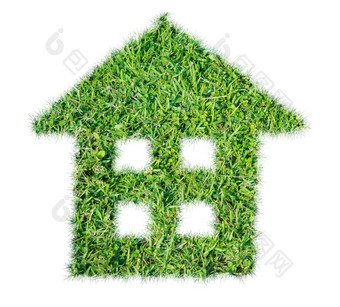 摘要绿色草房子图标