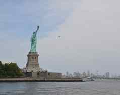 雕像自由纪念碑河水纽约