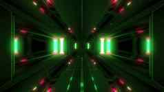 清洁未来主义的科幻空间隧道走廊发光的灯插图壁纸背景设计