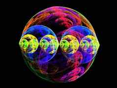 色彩斑斓的分形等离子体球字符串混乱的等离子体能源烟能源球放电科学等离子体研究数字火焰艺术设计科学小说摘要插图