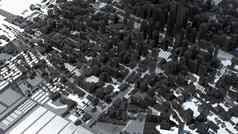未来主义的城市空中视图