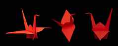 红色的起重机鸟折纸