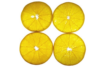 新鲜的切片多汁的橙色水果集白色背景热带橙色水果纹理背景