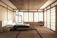 室内奢侈品现代日本风格卧室模拟设计