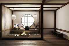 室内日本空房间榻榻米席设计漂亮的东西或人