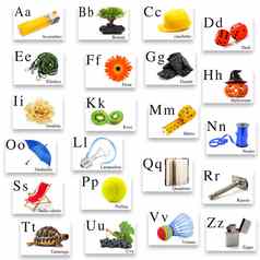 意大利字母白色背景