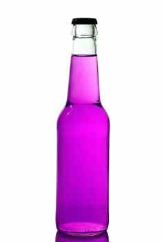 瓶紫色的液体白色背景