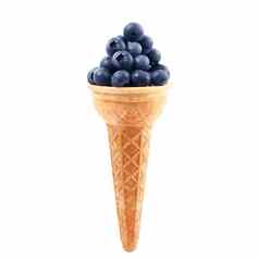 蓝莓冰奶油白色背景