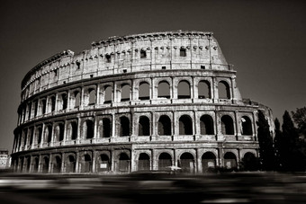 罗马colosseo黑色的白色