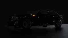 黑色的brandless车黑暗背景插图