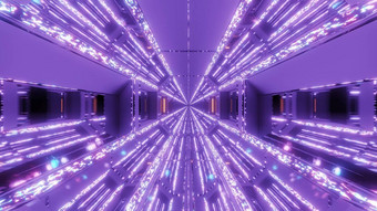 未来主义的科幻机库隧道走廊闪闪发光的发光的钻石圣诞节纹理呈现背景壁纸<strong>图</strong>形