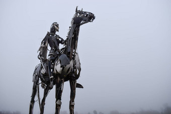 盖尔语酋长雕塑<strong>英雄</strong>包围雾博伊尔县罗斯康芒爱尔兰