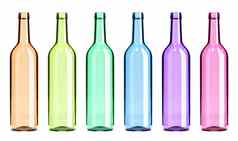 彩色的玻璃空瓶集