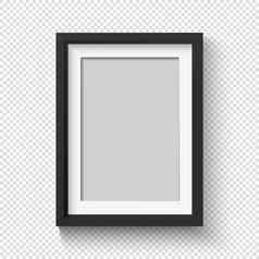 黑色的照片框架墙图片现实的空简单的框里海报影子