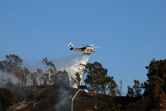 直升机下降水野火
