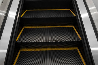 现代自动扶梯电子系统移动自动扶梯移动地面直行黑色的黄色的乐队
