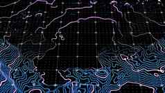 技术发光的地形地图