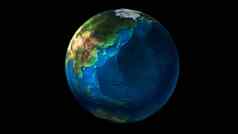 一天一半地球空间显示亚洲大洋洲澳大利亚