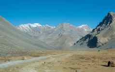 干沙漠喜马拉雅山脉山山景观安纳普尔纳峰电路地区尼泊尔高地岛徒步旅行徒步旅行背景尼泊尔山珠穆朗玛峰基地营地区南亚洲pac