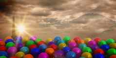 复合图像色彩鲜艳的气球