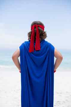 男孩超级英雄服装海海岸