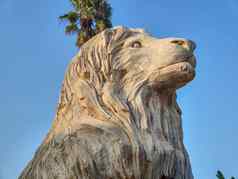 狮子雕像动物园