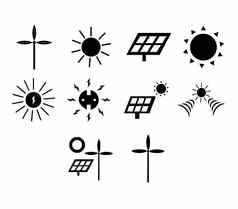 向量图标集一代太阳能能源