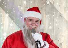 圣诞老人唱歌圣诞节首歌麦克风