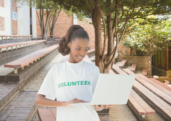 微笑志愿者电脑校园背景