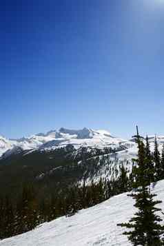 风景优美的滑雪山景观