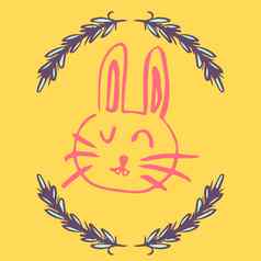 问候卡复活节兔子画
