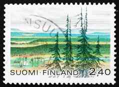 邮资邮票芬兰乌尔禾吉科宁国家公园