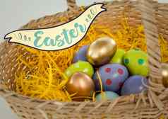 复活节横幅复活节鸡蛋篮子